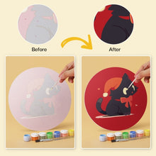 Load image into Gallery viewer, Mini Paint by Numbers Set - Discs Ø7.9" (6 pieces) - Mistletoe and Paws