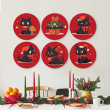 Load image into Gallery viewer, Mini Paint by Numbers Set - Discs Ø7.9" (6 pieces) - Mistletoe and Paws