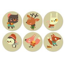 Load image into Gallery viewer, Mini Paint by Numbers Set - Discs Ø7.9" (6 pieces) - Woodland Winter Figured'Art