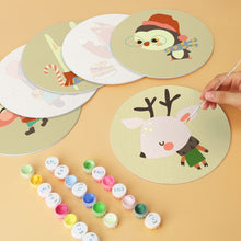 Load image into Gallery viewer, Mini Paint by Numbers Set - Discs Ø7.9" (6 pieces) - Woodland Winter