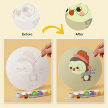Load image into Gallery viewer, Mini Paint by Numbers Set - Discs Ø7.9" (6 pieces) - Woodland Winter
