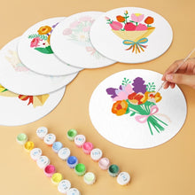 Load image into Gallery viewer, Mini Paint by Numbers Set - Discs Ø7.9" (6 pieces) - Blooming Whispers