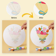 Load image into Gallery viewer, Mini Paint by Numbers Set - Discs Ø7.9" (6 pieces) - Blooming Whispers