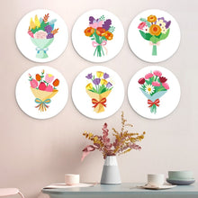 Load image into Gallery viewer, Mini Paint by Numbers Set - Discs Ø7.9" (6 pieces) - Blooming Whispers