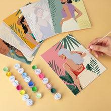 Load image into Gallery viewer, Mini Paint by Numbers Set 5.9"x7.9" (6 pieces) - Tropical Muse