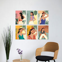 Load image into Gallery viewer, Mini Paint by Numbers Set 5.9"x7.9" (6 pieces) - Tropical Muse