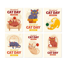 Load image into Gallery viewer, Mini Paint by Numbers Set 5.9"x7.9" (6 pieces) - Cat Day Figured'Art