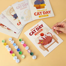 Load image into Gallery viewer, Mini Paint by Numbers Set 5.9"x7.9" (6 pieces) - Cat Day