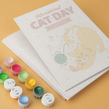 Load image into Gallery viewer, Mini Paint by Numbers Set 5.9"x7.9" (6 pieces) - Cat Day