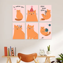 Load image into Gallery viewer, Mini Paint by Numbers Set 5.9"x7.9" (6 pieces) - Purrfect Day
