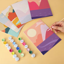 Load image into Gallery viewer, Mini Paint by Numbers Set 5.9"x7.9" (6 pieces) - Sunset Peaks