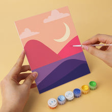 Load image into Gallery viewer, Mini Paint by Numbers Set 5.9"x7.9" (6 pieces) - Sunset Peaks