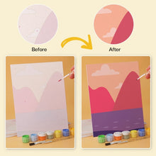 Load image into Gallery viewer, Mini Paint by Numbers Set 5.9"x7.9" (6 pieces) - Sunset Peaks