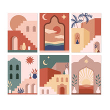 Load image into Gallery viewer, Mini Paint by Numbers Set 5.9"x7.9" (6 pieces) - Desert Doorways Figured'Art
