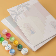 Load image into Gallery viewer, Mini Paint by Numbers Set 5.9"x7.9" (6 pieces) - Desert Doorways
