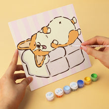 Load image into Gallery viewer, Mini Paint by Numbers Set 7.9"x7.9" (6 pieces) - Corgi Life