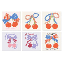 Load image into Gallery viewer, Mini Paint by Numbers Set 7.9"x7.9" (6 pieces) - Cherries and Bows Figured'Art