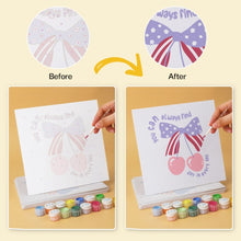 Load image into Gallery viewer, Mini Paint by Numbers Set 7.9"x7.9" (6 pieces) - Cherries and Bows