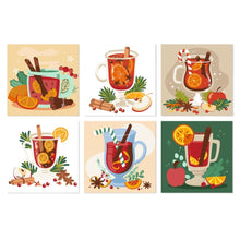 Load image into Gallery viewer, Mini Paint by Numbers Set 7.9"x7.9" (6 pieces) - Spiced Winter Sips Figured'Art