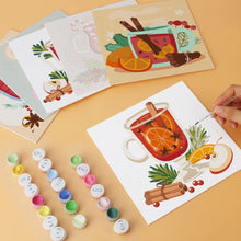 Load image into Gallery viewer, Mini Paint by Numbers Set 7.9"x7.9" (6 pieces) - Spiced Winter Sips