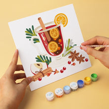 Load image into Gallery viewer, Mini Paint by Numbers Set 7.9"x7.9" (6 pieces) - Spiced Winter Sips
