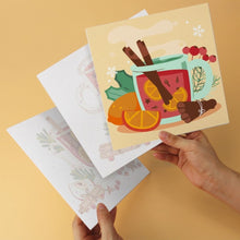 Load image into Gallery viewer, Mini Paint by Numbers Set 7.9"x7.9" (6 pieces) - Spiced Winter Sips
