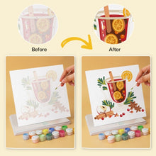 Load image into Gallery viewer, Mini Paint by Numbers Set 7.9"x7.9" (6 pieces) - Spiced Winter Sips