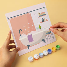 Load image into Gallery viewer, Mini Paint by Numbers Set 7.9"x7.9" (6 pieces) - Soak and Style