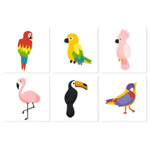 Load image into Gallery viewer, Mini Paint by Numbers Set 7.9"x7.9" (6 pieces) - Tropical Birds Figured'Art