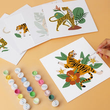 Load image into Gallery viewer, Mini Paint by Numbers Set 7.9"x7.9" (6 pieces) - Jungle Tiger