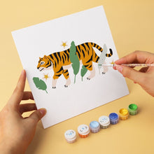 Load image into Gallery viewer, Mini Paint by Numbers Set 7.9"x7.9" (6 pieces) - Jungle Tiger