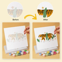 Load image into Gallery viewer, Mini Paint by Numbers Set 7.9"x7.9" (6 pieces) - Jungle Tiger