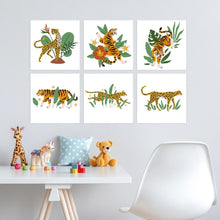 Load image into Gallery viewer, Mini Paint by Numbers Set 7.9"x7.9" (6 pieces) - Jungle Tiger