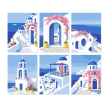 Load image into Gallery viewer, Mini Paint by Numbers Set 5.9"x7.9" (6 pieces) - Greek Postcard Figured'Art