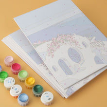 Load image into Gallery viewer, Mini Paint by Numbers Set 5.9"x7.9" (6 pieces) - Greek Postcard