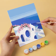 Load image into Gallery viewer, Mini Paint by Numbers Set 5.9"x7.9" (6 pieces) - Greek Postcard