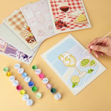 Load image into Gallery viewer, Mini Paint by Numbers Set 5.9"x7.9" (6 pieces) - Aperitivo Hour