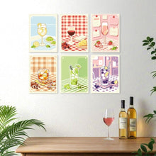 Load image into Gallery viewer, Mini Paint by Numbers Set 5.9"x7.9" (6 pieces) - Aperitivo Hour