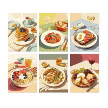 Load image into Gallery viewer, Mini Paint by Numbers Set 5.9"x7.9" (6 pieces) - Gourmet Moments Figured'Art