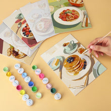 Load image into Gallery viewer, Mini Paint by Numbers Set 5.9"x7.9" (6 pieces) - Gourmet Moments