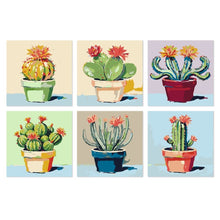 Load image into Gallery viewer, Mini Paint by Numbers Set 7.9"x7.9" (6 pieces) - Prickly and Pretty Figured'Art