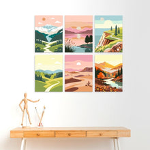 Load image into Gallery viewer, Mini Paint by Numbers Set 5.9"x7.9" (6 pieces) - Nature's Palette