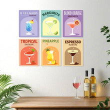 Load image into Gallery viewer, Mini Paint by Numbers Set 5.9"x7.9" (6 pieces) - Cocktail Hour