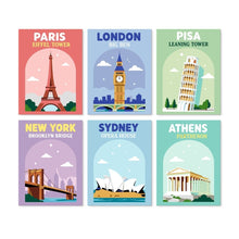 Load image into Gallery viewer, Mini Paint by Numbers Set 5.9"x7.9" (6 pieces) - World Landmarks Collection Figured'Art
