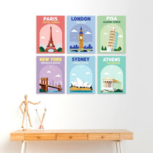 Load image into Gallery viewer, Mini Paint by Numbers Set 5.9"x7.9" (6 pieces) - World Landmarks Collection