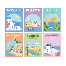 Load image into Gallery viewer, Mini Paint by Numbers Set 5.9"x7.9" (6 pieces) - Mediterranean Escapes Figured'Art
