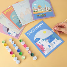 Load image into Gallery viewer, Mini Paint by Numbers Set 5.9"x7.9" (6 pieces) - Mediterranean Escapes