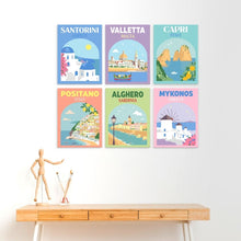 Load image into Gallery viewer, Mini Paint by Numbers Set 5.9"x7.9" (6 pieces) - Mediterranean Escapes
