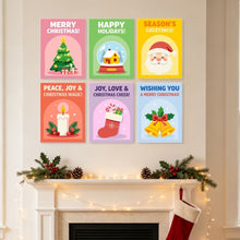 Load image into Gallery viewer, Mini Paint by Numbers Set 5.9"x7.9" (6 pieces) - Christmas Cheer 1