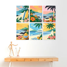 Load image into Gallery viewer, Mini Paint by Numbers Set 5.9"x7.9" (6 pieces) - Endless Summer